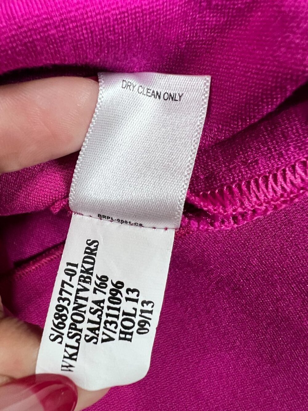 Banana Republic Fuchsia Sheath Work Party Dress Size 12 Back Zip Long Sleeve - Picture 9 of 12